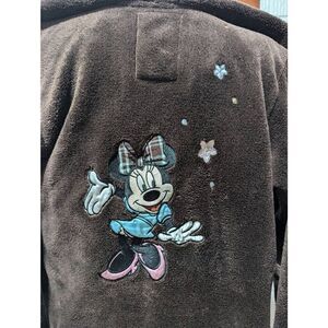 Disney Minnie Mouse Women's Brown Plush Hooded Robe Size S